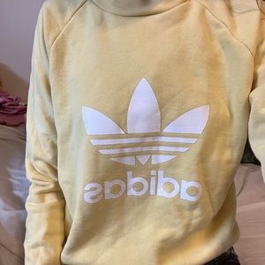 Pale Pastel Yellow Adidas Crewneck Sweatshirt